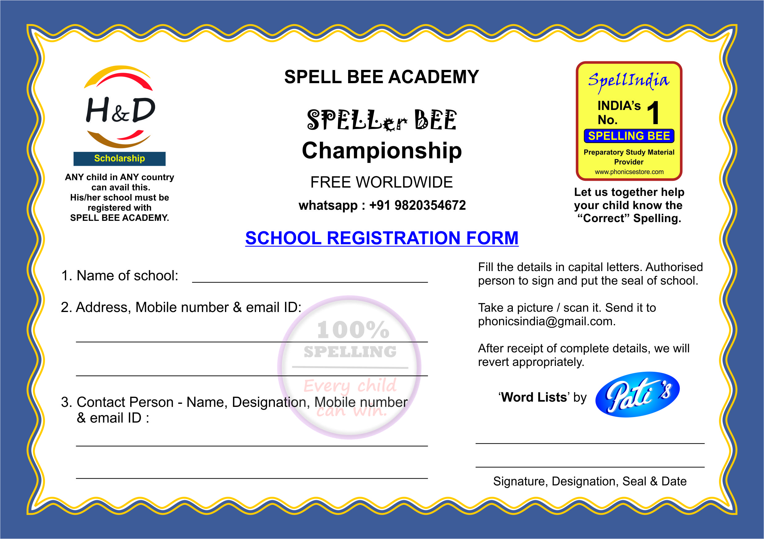 Spell Bee Spelling Words Competition Exam